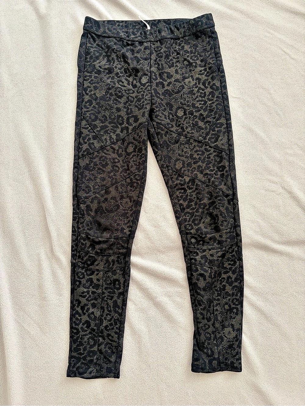 free people Women's stretch Ponte leggings in Leopord in antique gold/black size